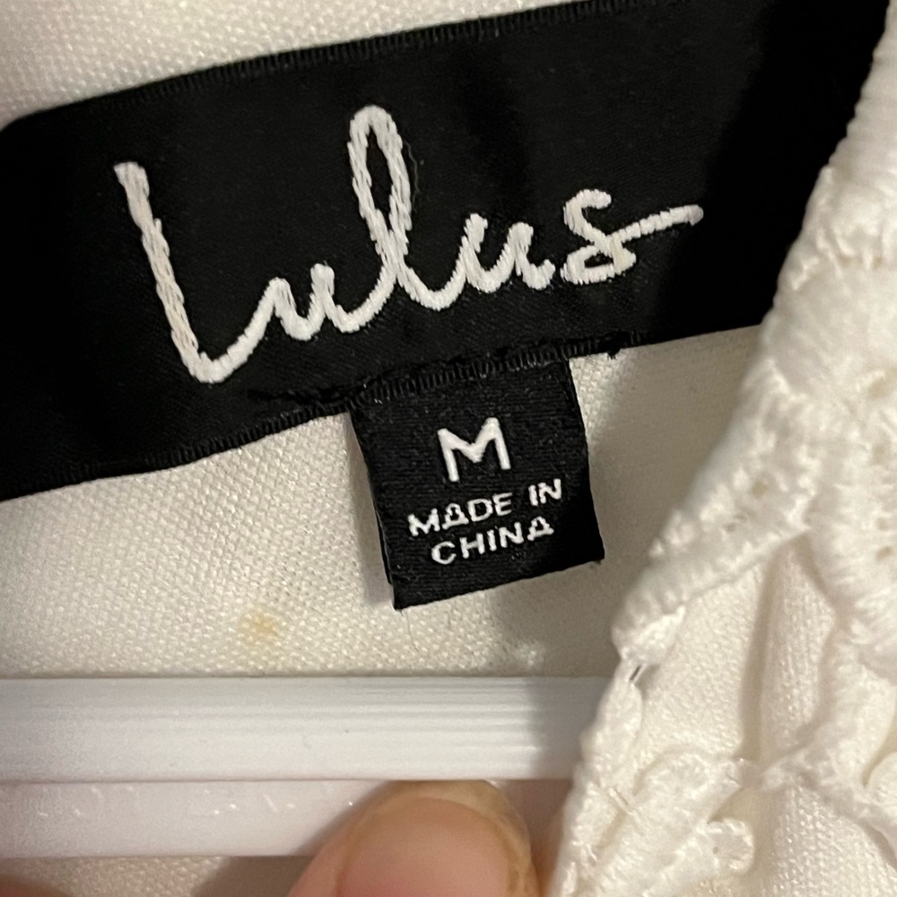 LULU’S white lace high neck midi dress size M - Picture 2 of 4